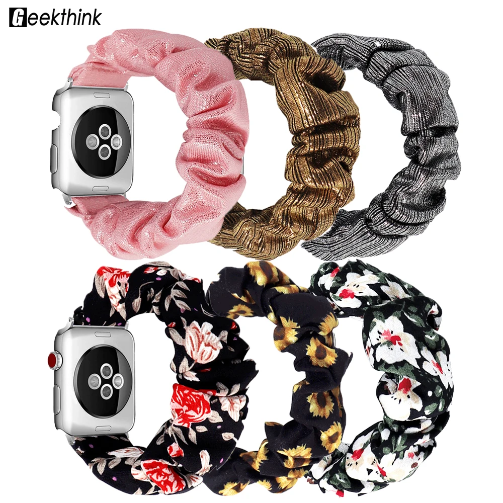 

2020 newest elastic watch strap for iphone watch scrunchie for apple watch band bracelet Replacement Bands for women, Optional