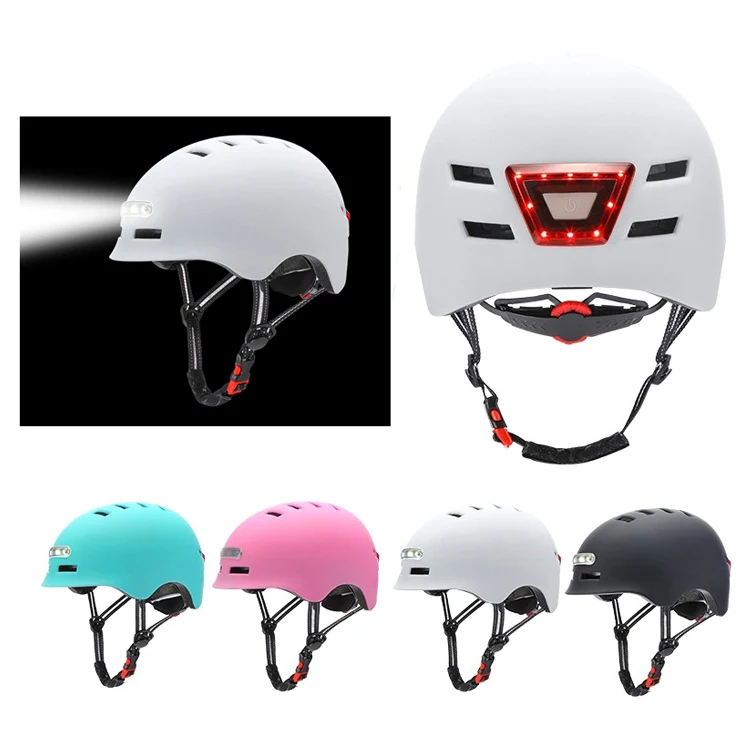 

Fashion with lights integrated at night bicycle helmet