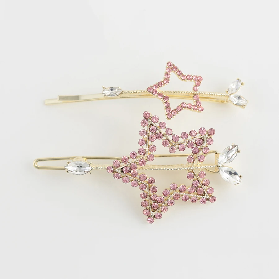 

00656 Xuping Hot selling star hairpin, famous hairpin, multicolor zircon hairpin for girls, 14k gold color plated