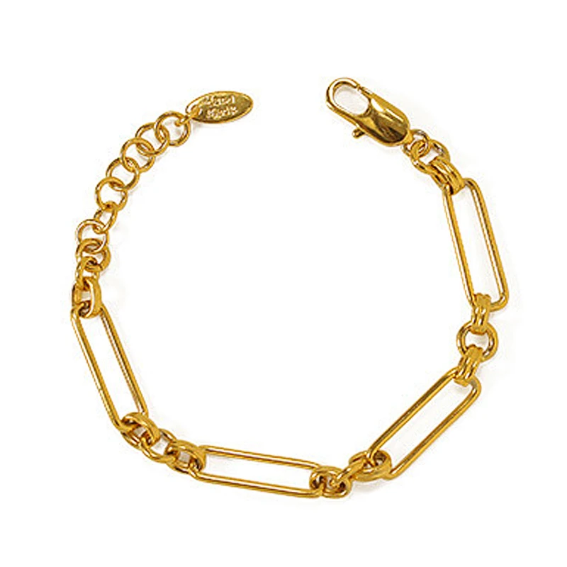 

Charare Classic vintage temperament Vacuum 18 k gold plated thick chain link Necklace