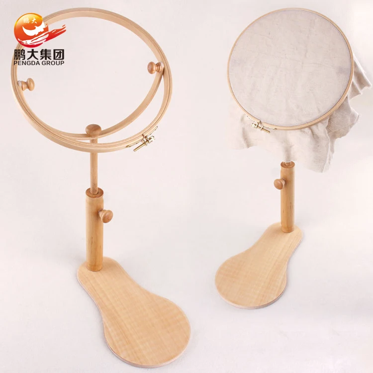 

Wooden 21cm embroidery hoop lap frame cross stitch rack embroidery hoop fram stand 360 rotation adjustable height