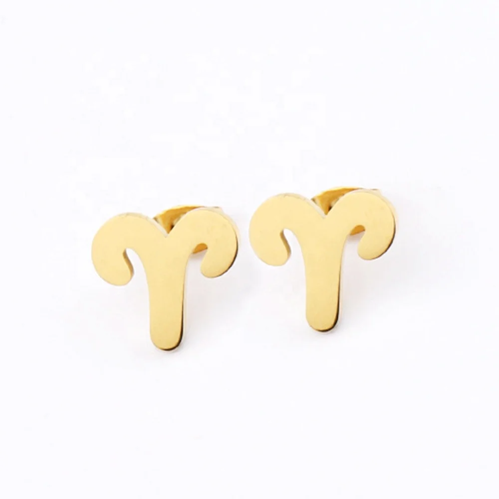 

Minimalist Fine Jewelry Earring Women Stainless Steel Earrings Stud Zodiac Earrings