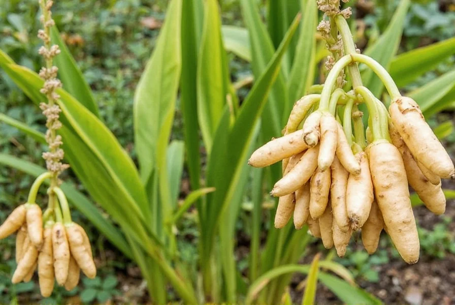 Gardener harvesting mature ginger rhizomes from well-prepared soil