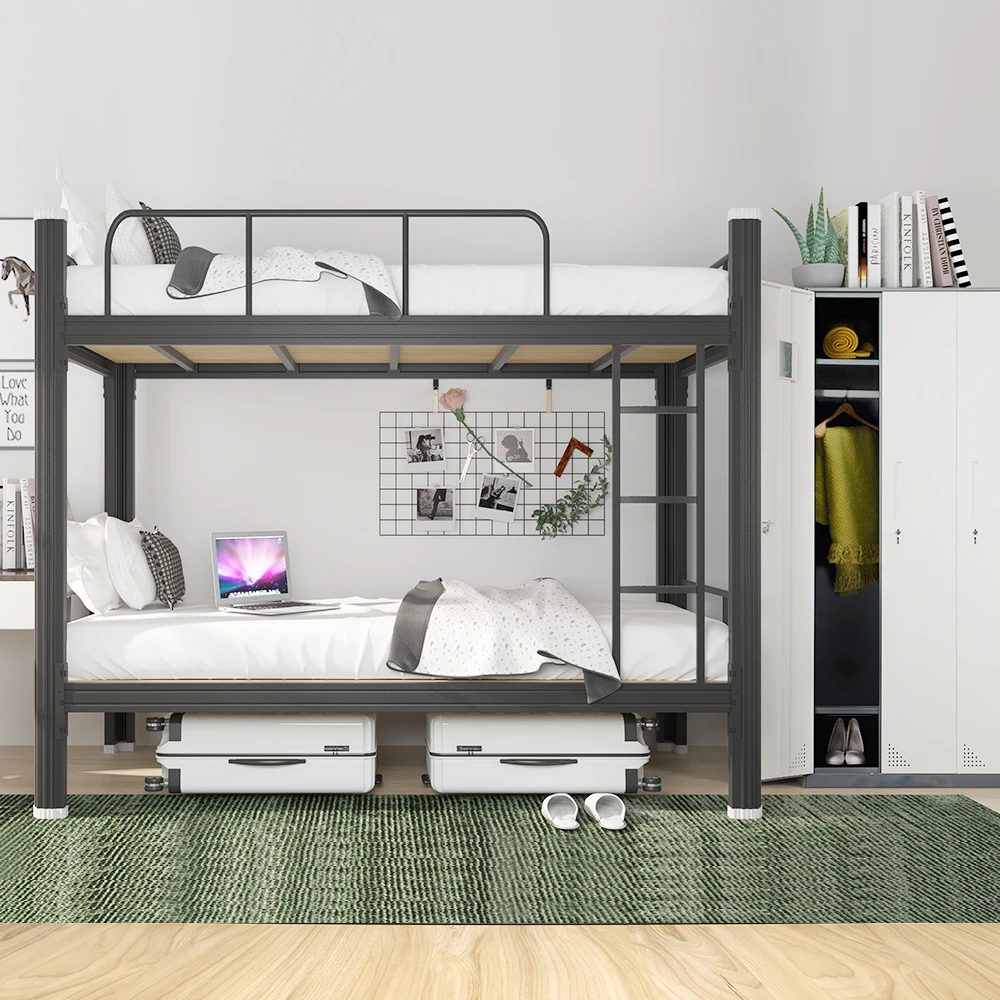
Factory Sales Metal Triple Steel Bunk Bed with Desk for School MIlitary 