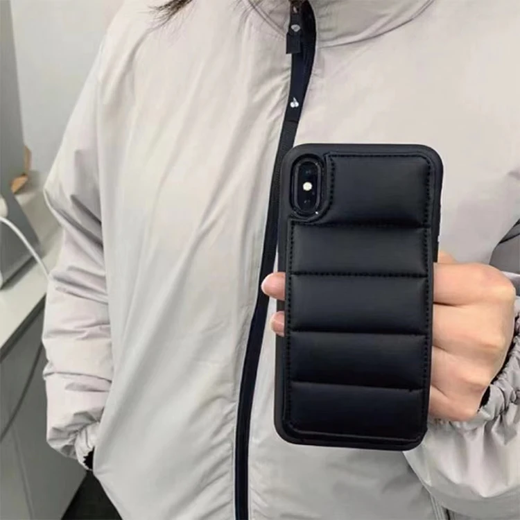 

Creative for iphone 12pro max cotton down jacket magic sticker phone case for 12 pro/12