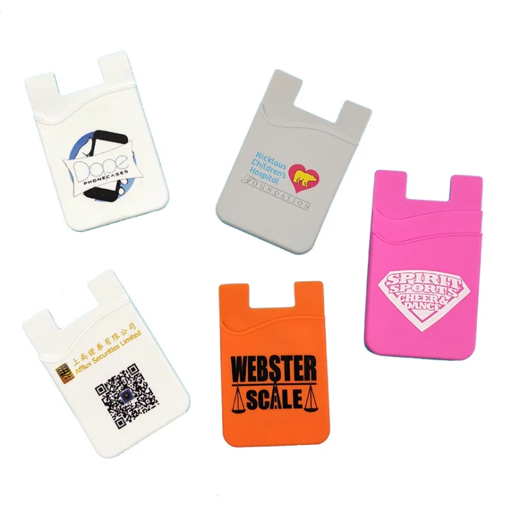 

promotional customized logo custom mobile cellphone silicone card holder