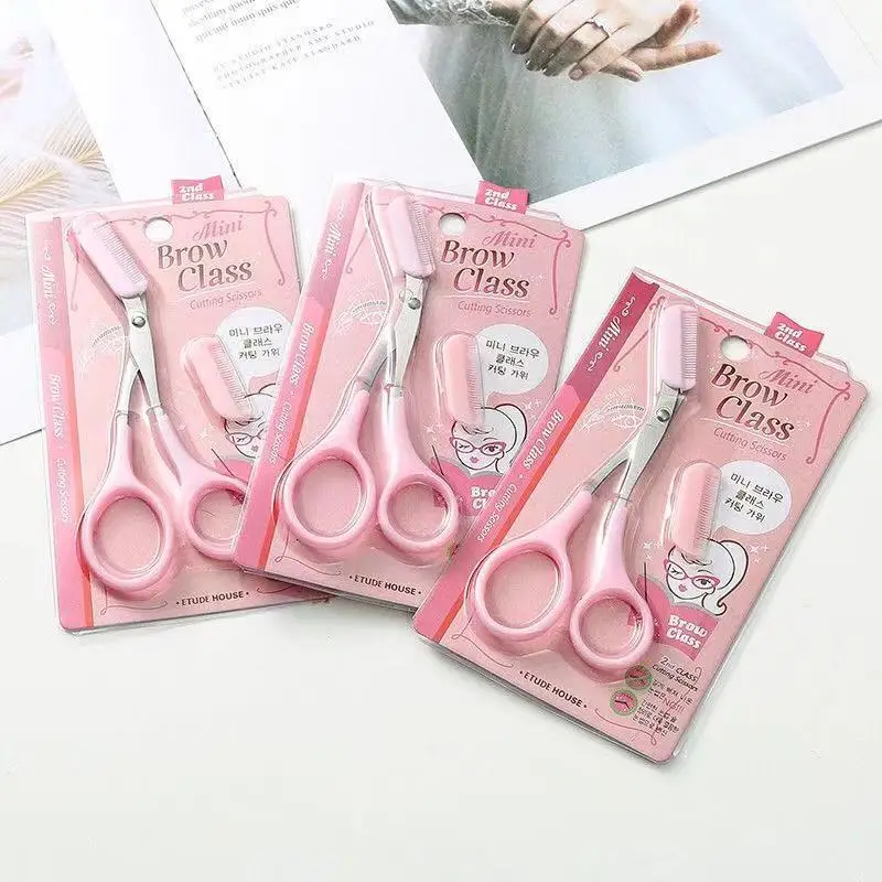 

Eyebrow Trimmer Scissors With Comb Remover Makeup Tools Hair Removal Grooming Shaping Shaver Trimmer Eyelash Hair Clips, Customized color