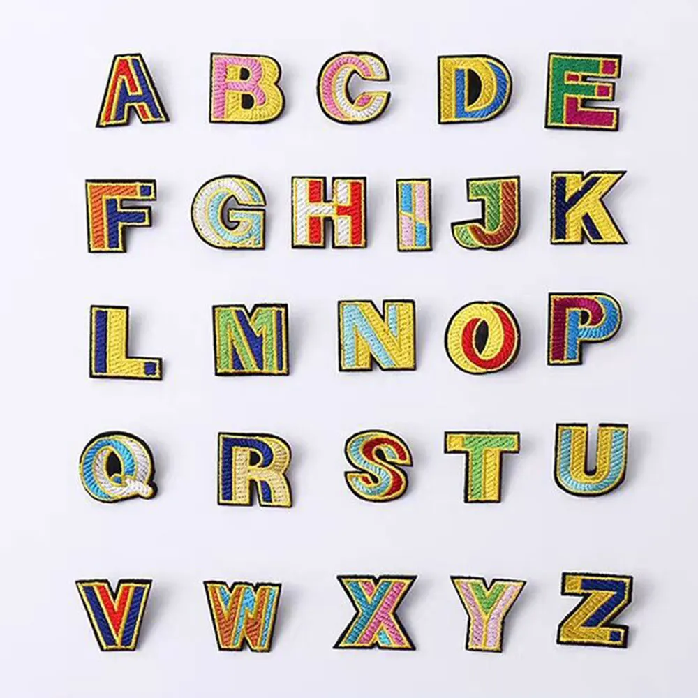 

English Letters Clothes Embroidered Appliques Iron on Patches Badge Sticker For DIY Clothing Apparel Sew Craft Accessories