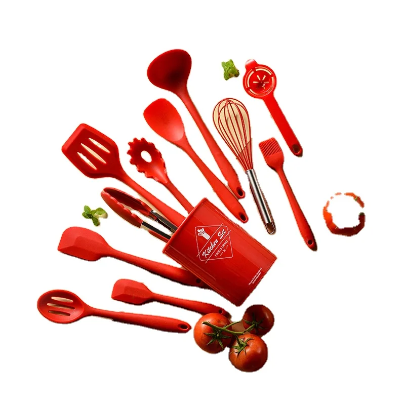 

Silicone Cooking Kitchen 11pcs Wooden Utensils Accessories Heavy Duty Kitchen Utensils Set