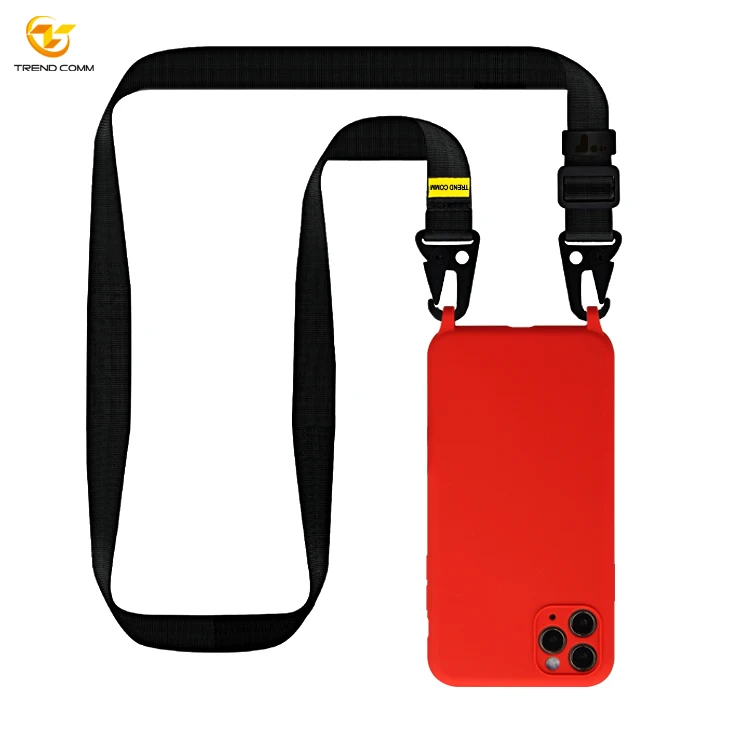 

Detachable Strap Necklace Phone Case For iPhone 11 Pro Max Liquid Silicon Soft Cases