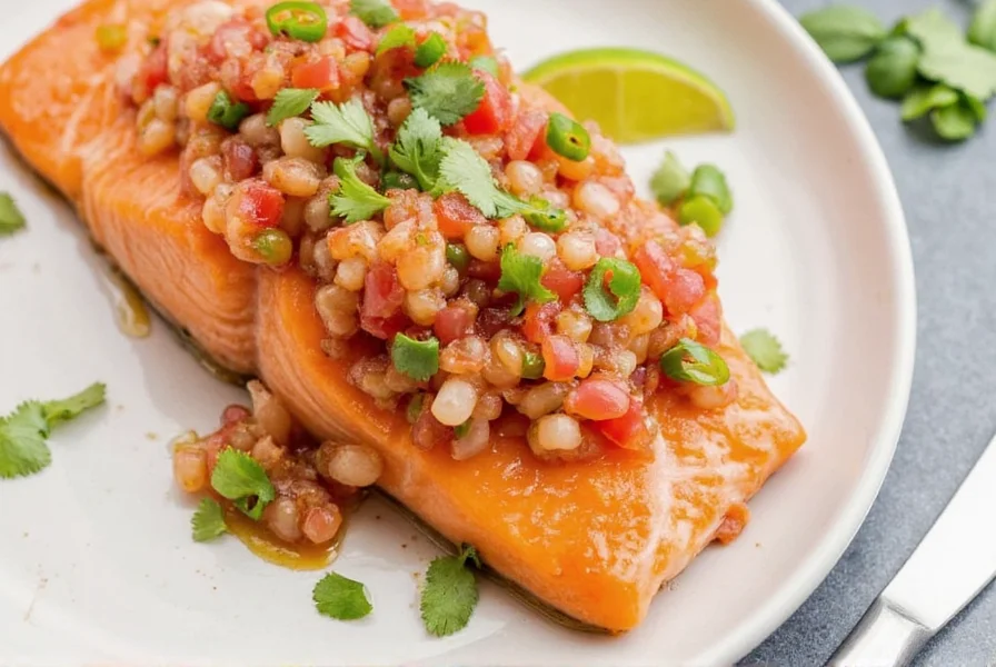 Salsa on salmon