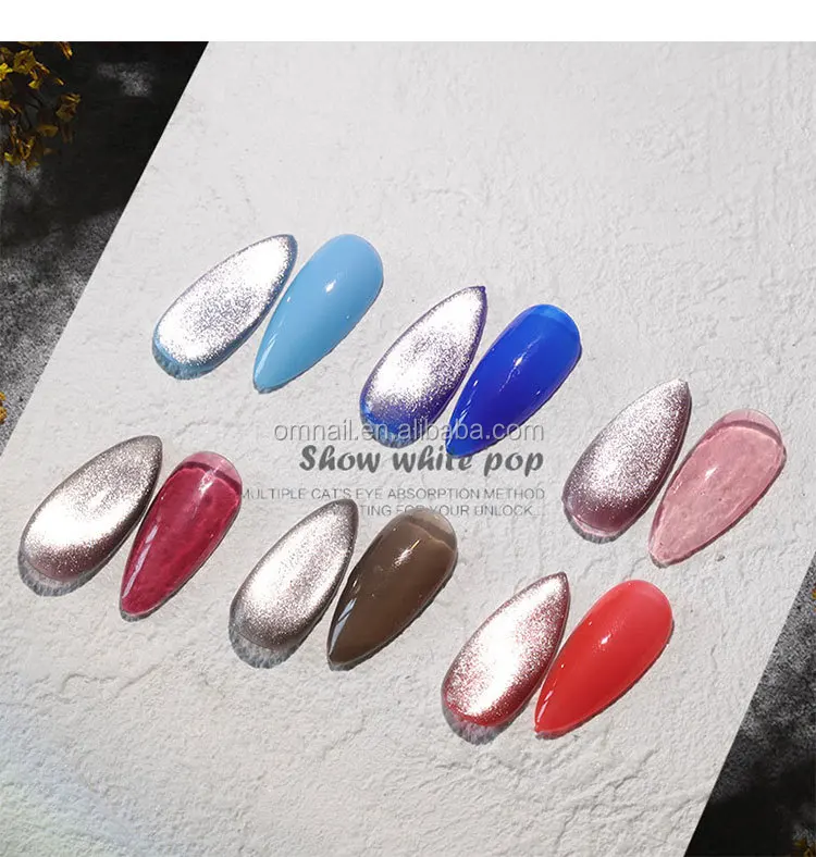 Misscheering Shiny 9d Wide Cat Eyes Gel Polish Bright Silver