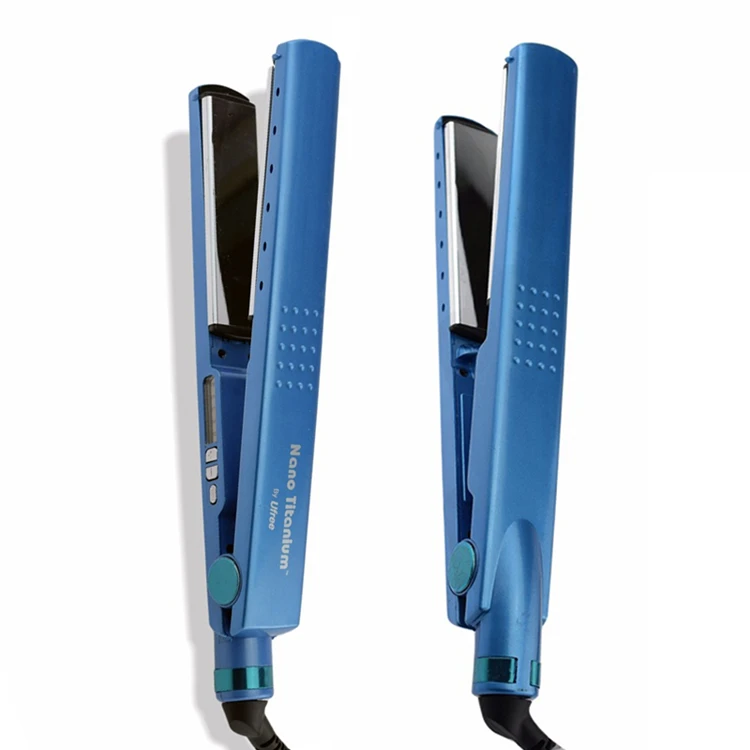 
New 110 240V stainless titanium professional irons travel flat iron private label tools nano hair straightener 