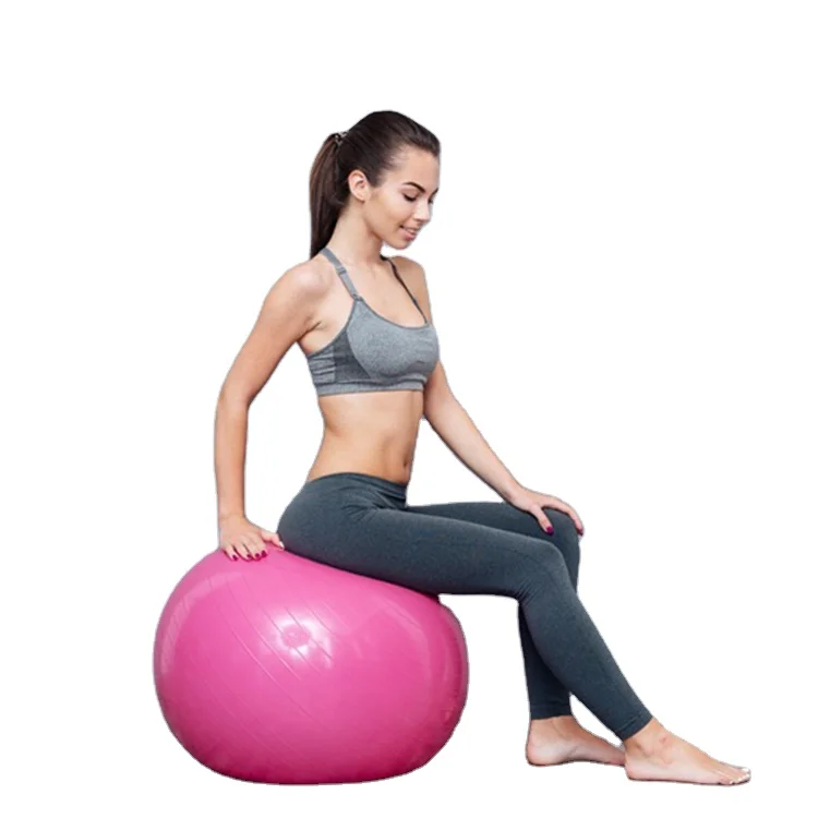 

TTSports Customized Logo Anti-Burst PVC Pilates Ball Yoga Fitness Ball For Balance, Multi colors or customized