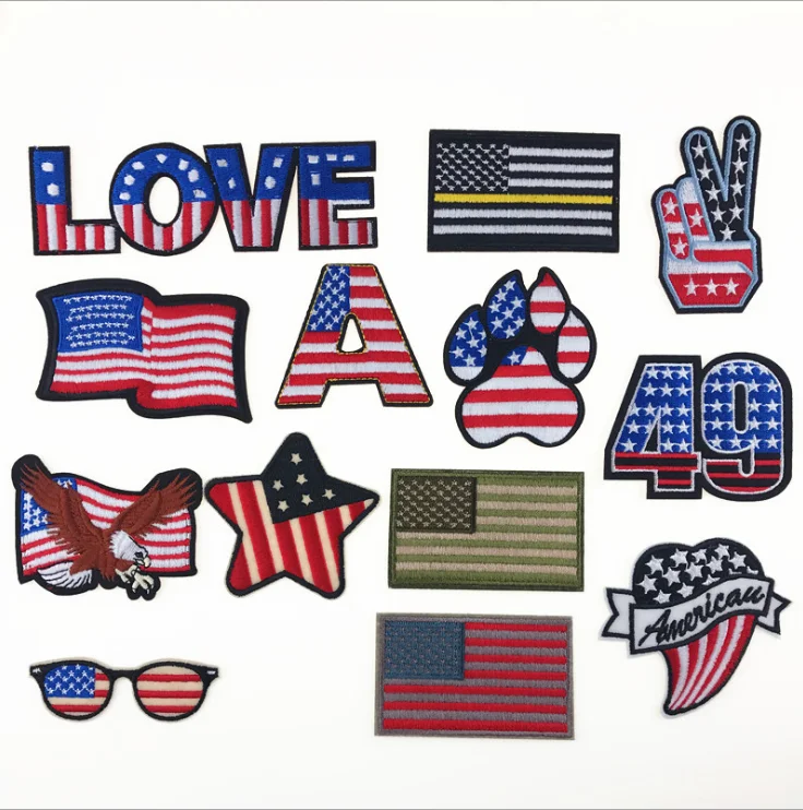 Wholesale Custom Design Hang Maker Sublimation Adhesive Army Security Country Flag NASA Embroidery Badges Patches For Clothes