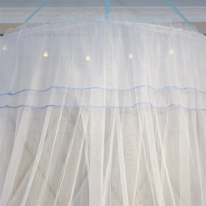 High Quality Elegant Romantic Round White Princess 3 Door Breathable Hanging Celling Circular Mosquito Net