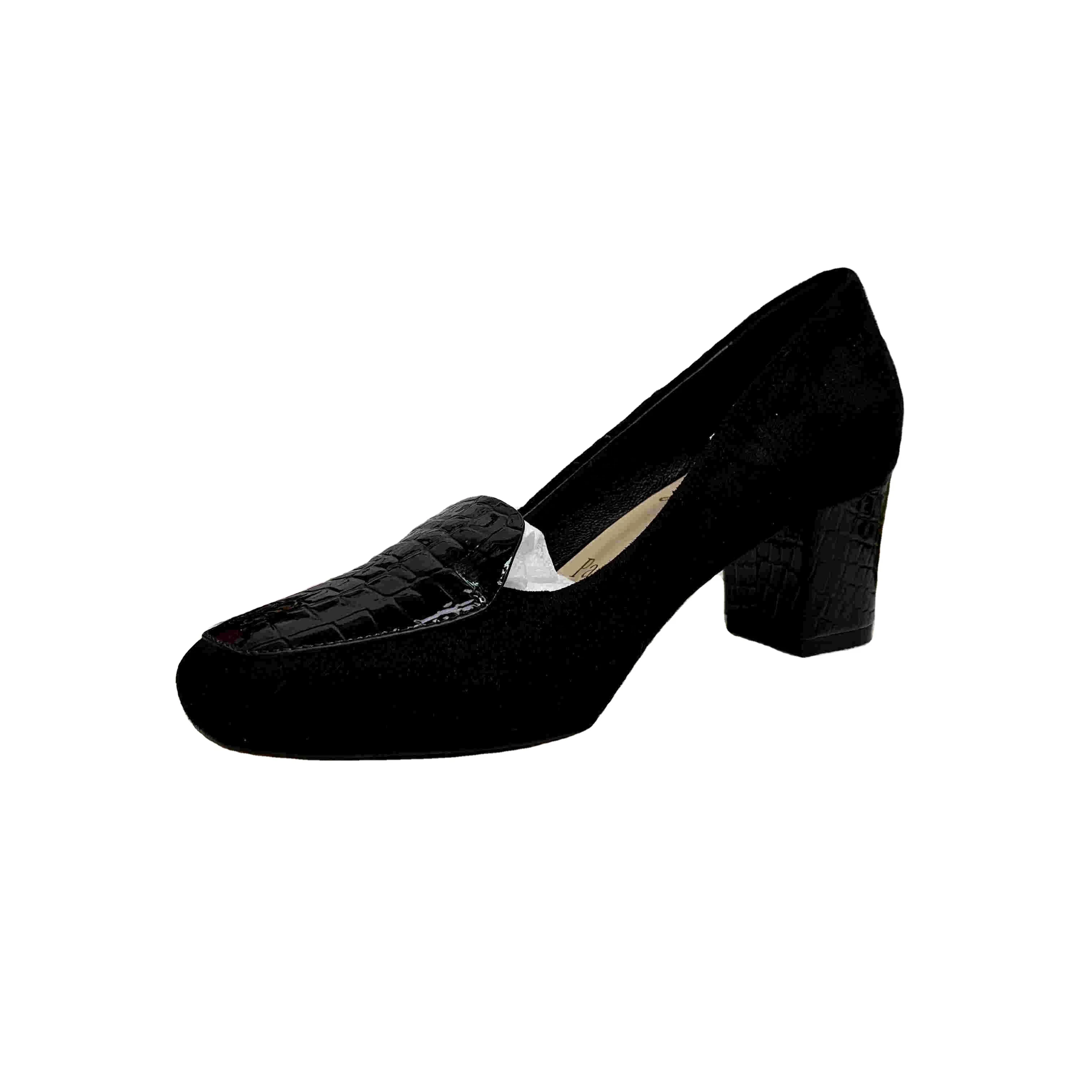 

Spring and summer new style suede bright surface stitching ladies single shoes large size wholesale, Black