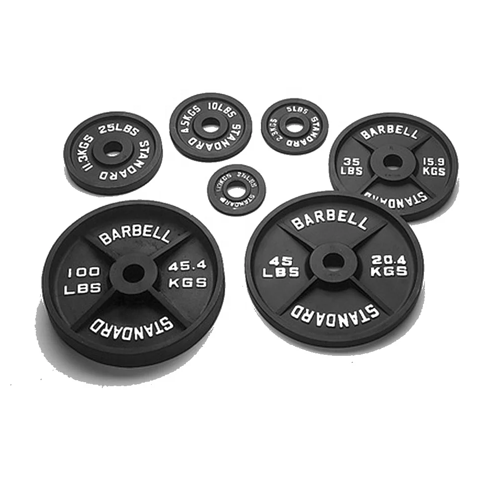 

Fitness Competition Barbell Weightlifting Olympic Grip Barbell Bumper Plate, Black