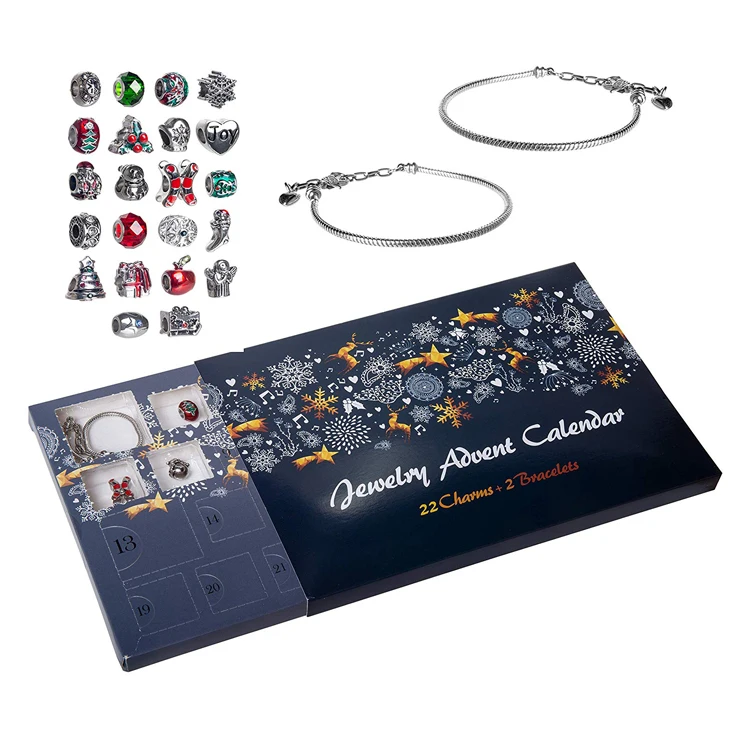 

2020 hot selling advent calendar jewelry gift box for kids DIY charm bracelet, Optional/or customized