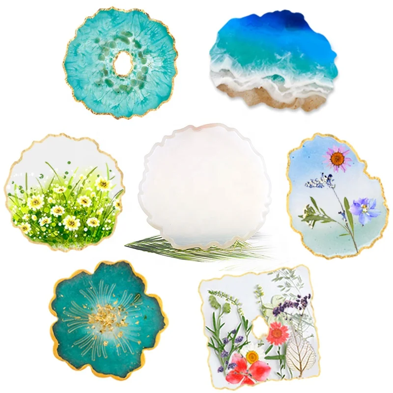 

TC199 Silicone Mold Set Resin Coaster Kit With Dried Flowers For DIY Epoxy Craft Jewelry Making