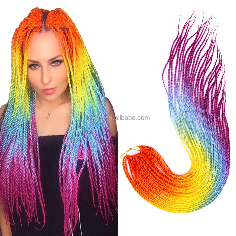 

AliLeader Wholesale Price 30 Strands Ombre Jumbo Braid Senegalese Braid Twist Crochet Hair Extension, Single color, ombre color