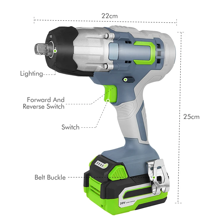 Cordless Portable Spanner Torque Power Tools Strong Strength Brushless