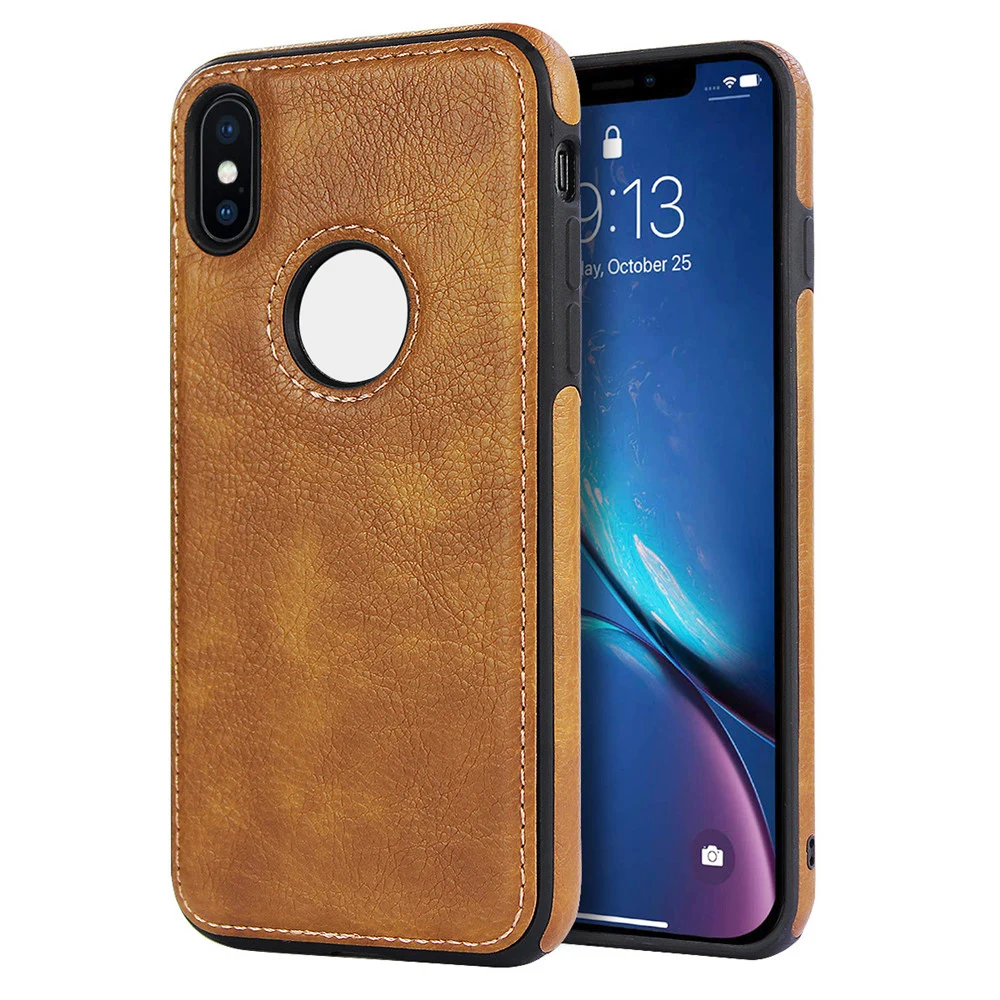 

Business luxury genuine leather phone case for iPhone XS Max XR X 8 7 6S plus cover For samsung S10 plus e S9 note 9, Black, red, blue,brown