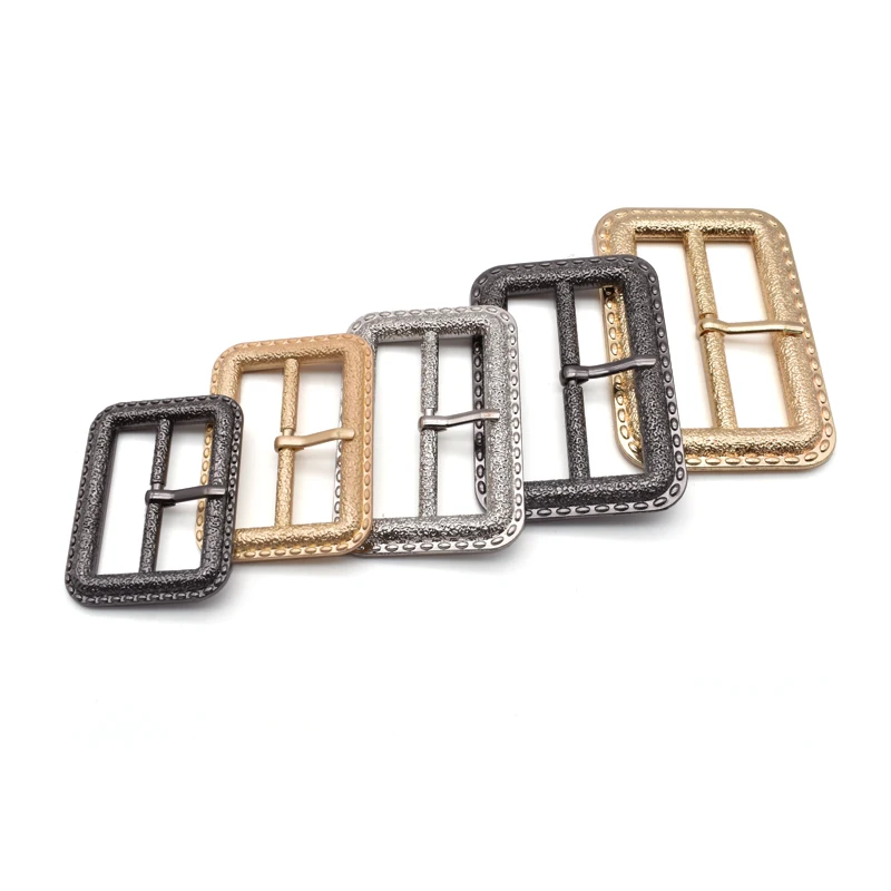 

New arrival high end Square pin buckle for Bag Accessories, leather bag buckle stitched pattern buckle, Matte gold, matte silver, black nickel, gold, silver