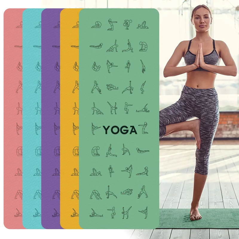 

1830*610*6mm EVA Yoga Pose With Position Line Non Slip Carpet Mat For Beginner Environmental Fitness Gymnastics Mats
