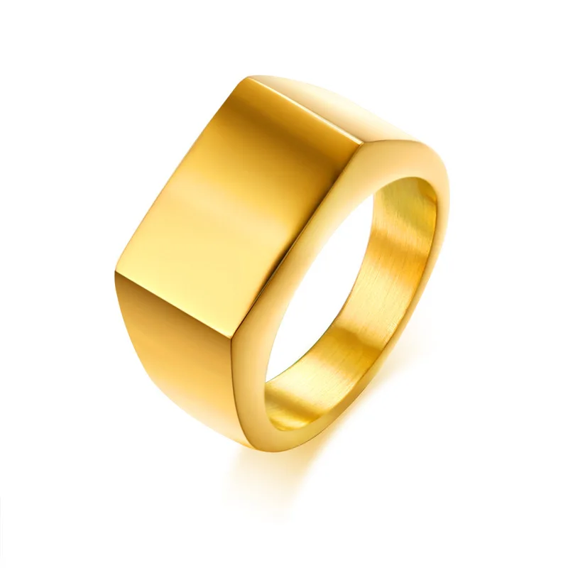 

Retro Silver Gold Black Stainless Steel Ring Smooth Casting Titanium Ring
