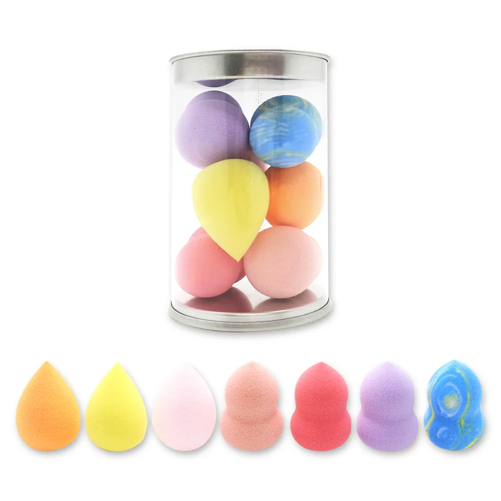 

7pcs Mini Makeup Sponge Beauty Make Up Blender Latex Free Soaked Magic small teardrop natural makeup sponge blender, 3 colors for option