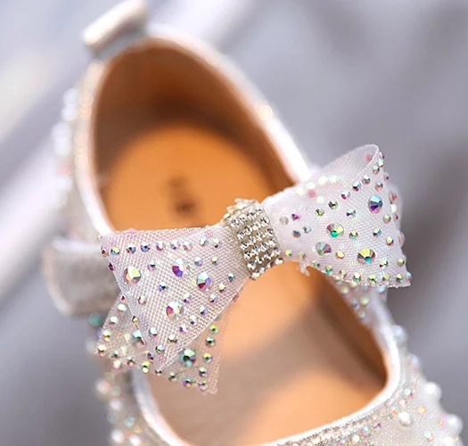 

2021 In stock children girl summer pearl shining princess girls shoes