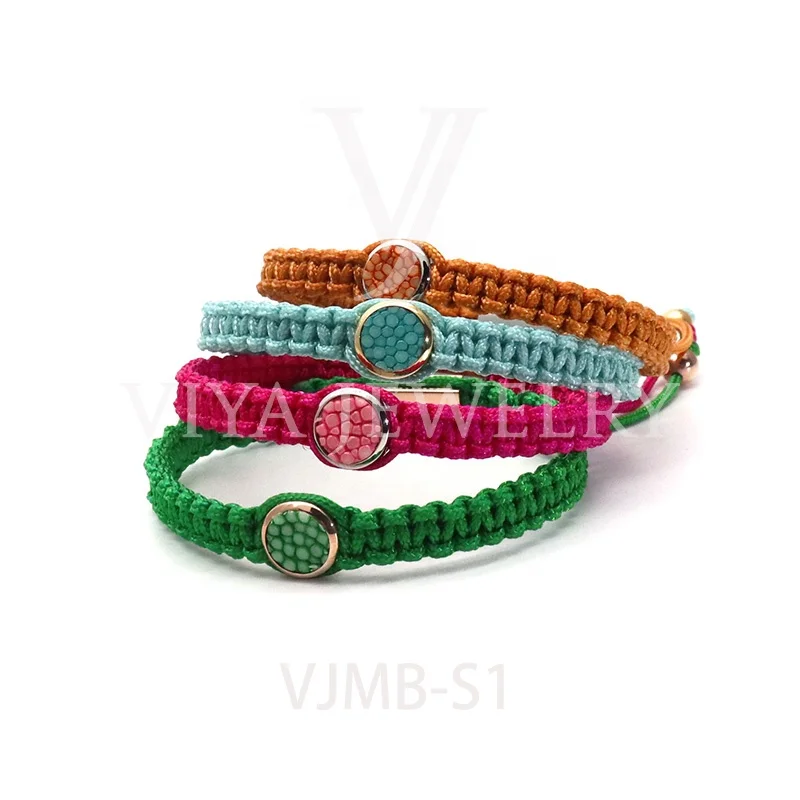 

High Quality Stylish Handmade Rope Bracelet 18k Solid Gold plating Bracelet, Customized color