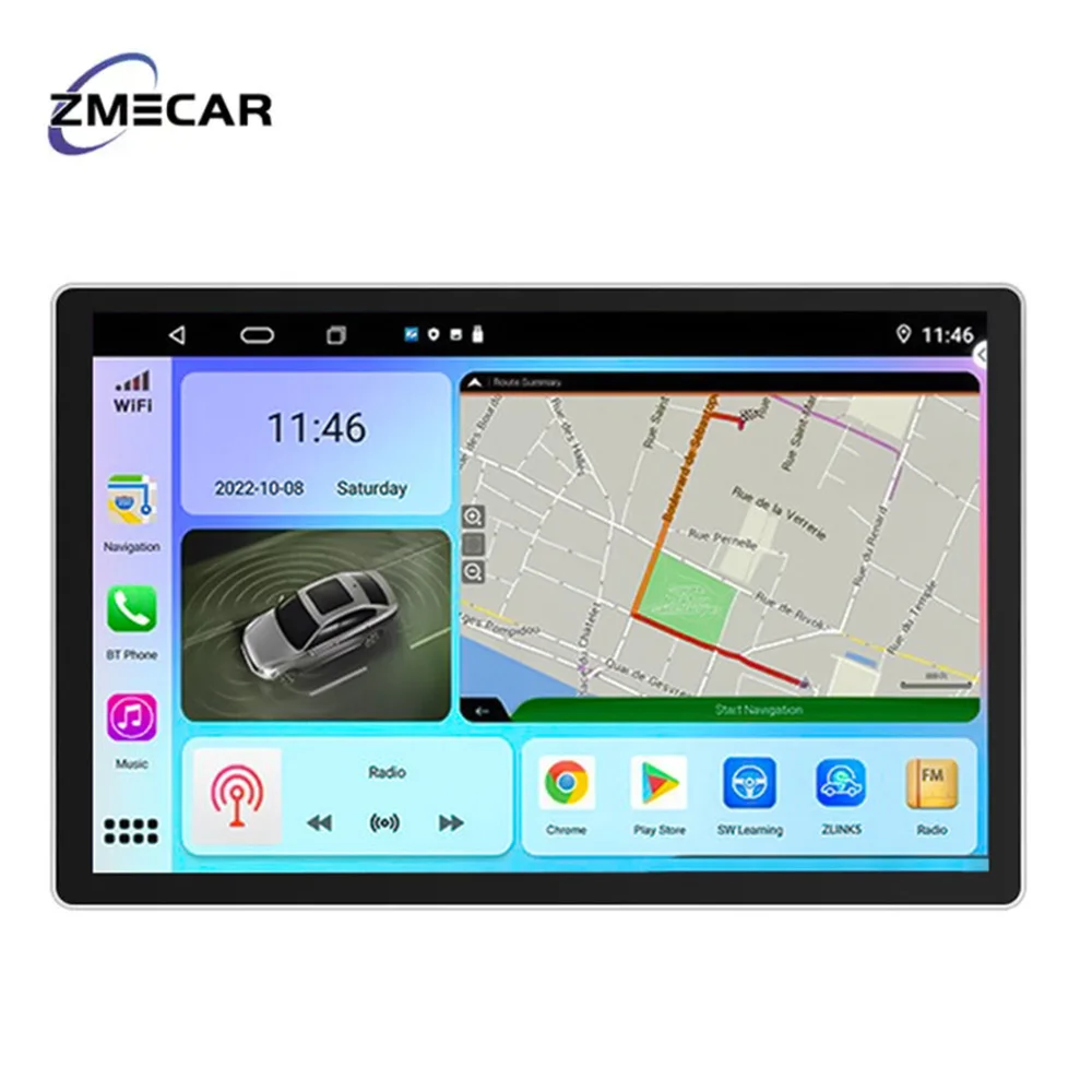 13.1 Universal Car stereo QLED Touch screen 8-core car DVD player 2Din Carplay Android auto GPS Navigator Car Multimedia Player