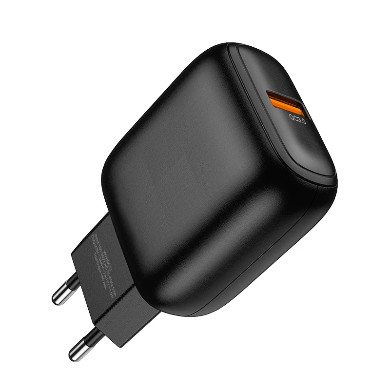 

New Arrival Product 18W Quick Charge 3.0 USB Charger QC 3.0 EU Plug Fast Wall Charger Mobile Phone Charger, Black