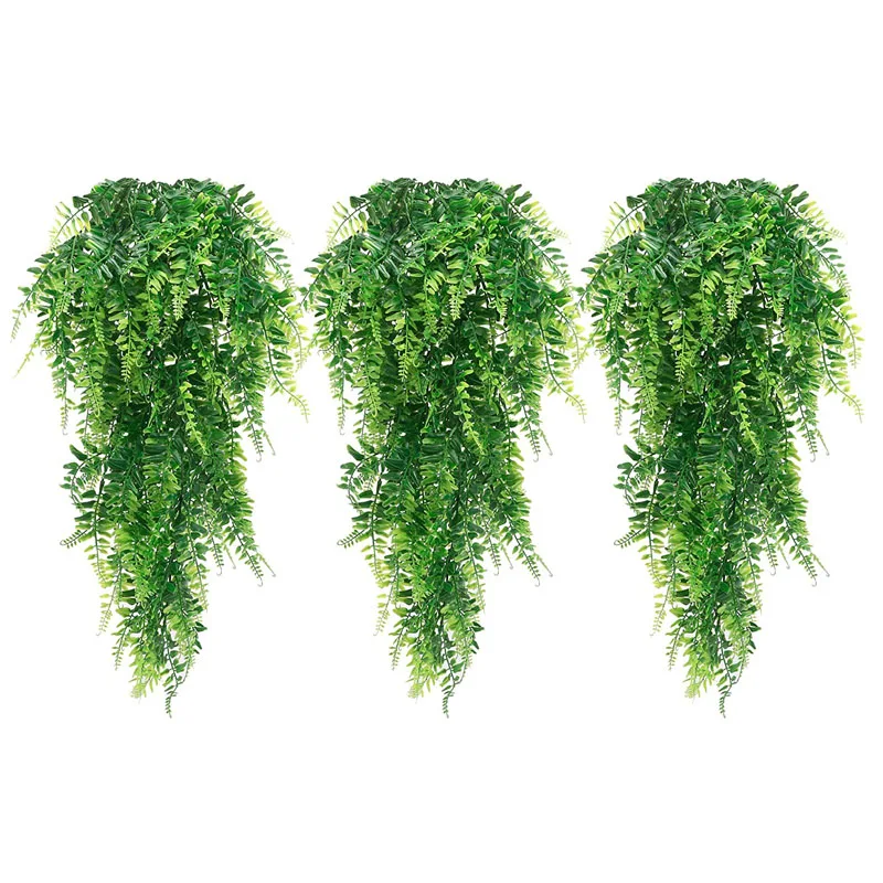 

Artificial Fern Leaves Artificial Hanging Greenery Plant for Wall Indoor Outdoor Hanging Plant, As pictures showed, or customized by customer's designs