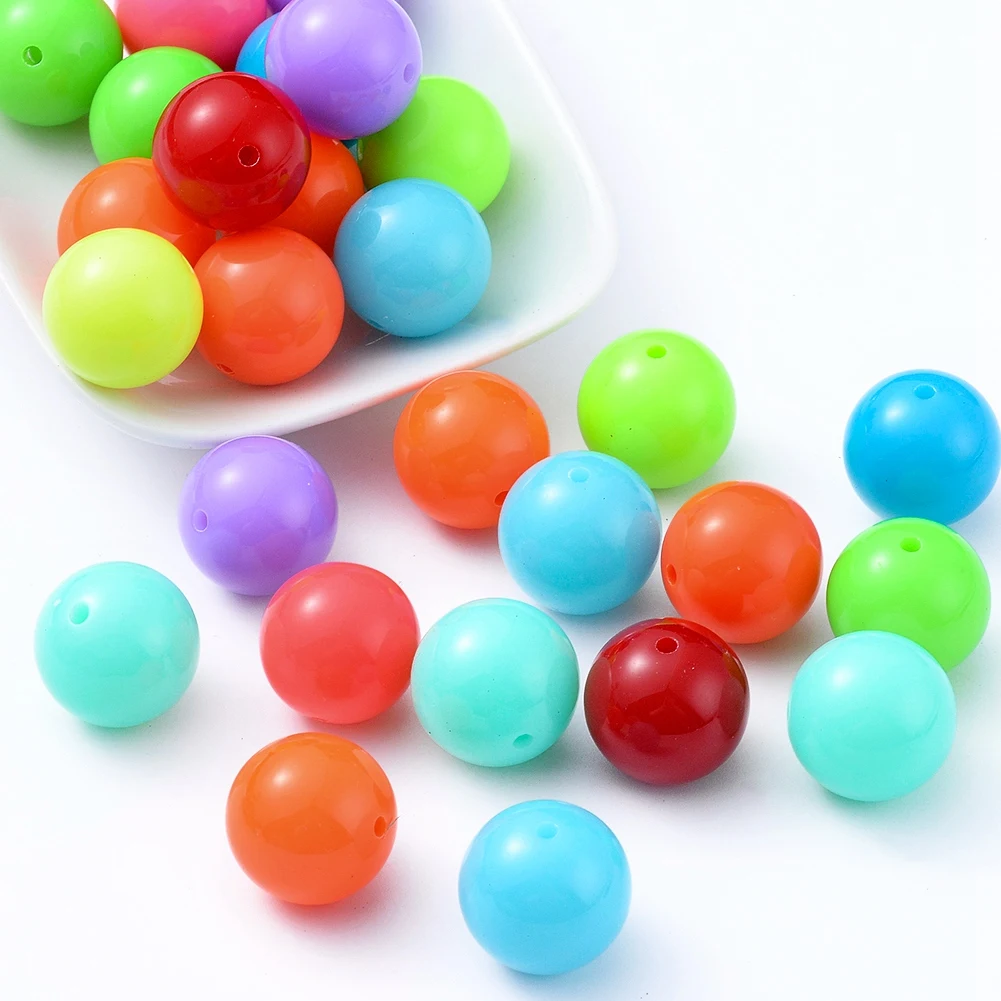 

PandaHall Summer Neon Chunky 20mm Fluorescent Solid Acrylic Resin Beads