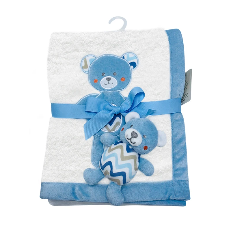 

Soft Warm Cotton Flannel Infant Quilt Baby Blanket With BB Called Toy