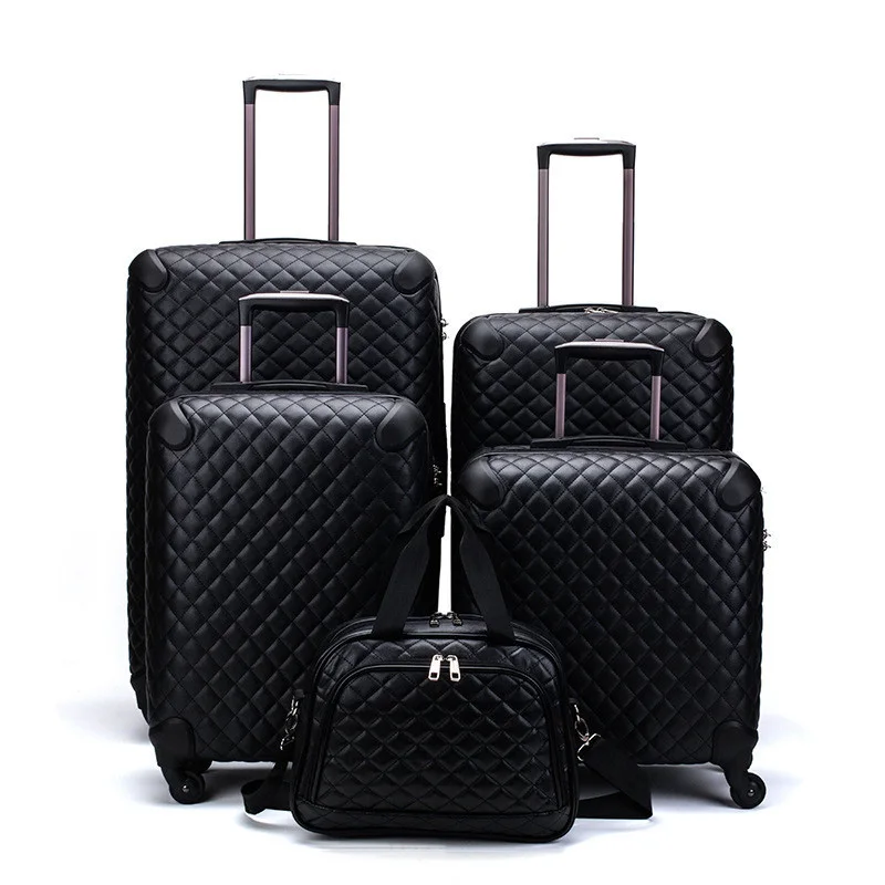 

2021 Pu leather 4 pieces in 1 set trolley luggage set,Vintage luggage suitcase,Travel luggage suitcase, Black,coffee,blue,red