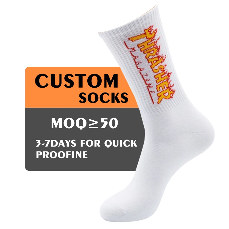 

Custom Oem men Elite White Black Red Letters Logo Sport Socks