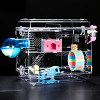 

Hamster cage double-layer basic cage transparent acrylic golden wire luxury package items large villa hamster cage
