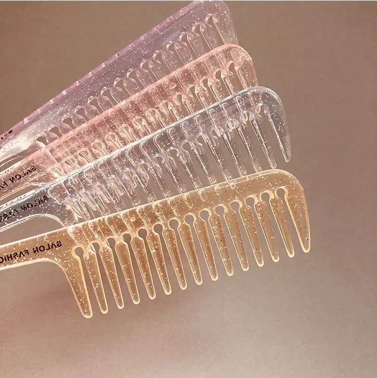 

V Type Comb Brush Holder Cactus Denman Folding Glitter Parting Plastic Powder Static Styling Tapered Teasing Travel 3D Hair, Customized color