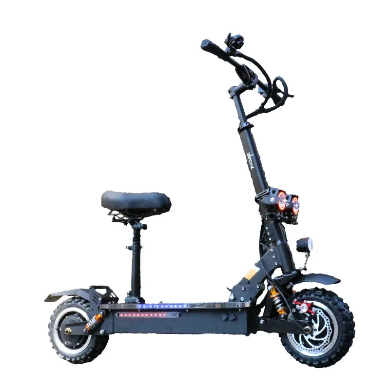 

Magic acrylic lamp effect racing class electric motorcycle 60V5600W85km/h adult folding electric scooter Sourcefactory OEM cheap, Black