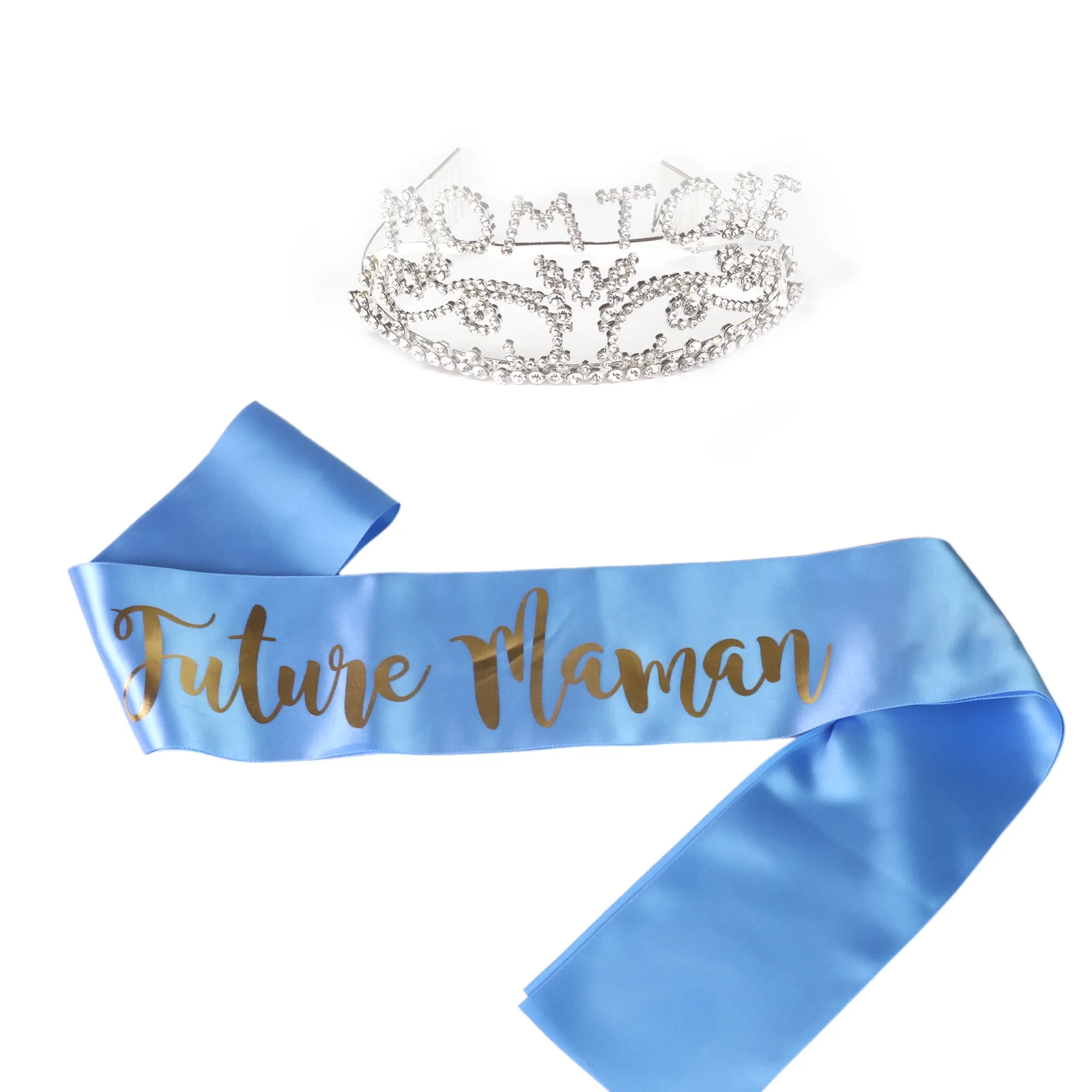 Baby Shower Mom To Be White And Gold Tiara And Sash Kit With Gold Foil Logo Future Maman Buy Mom To Be Sash Mom To Be Sash Baby Shower White And Gold Tiara