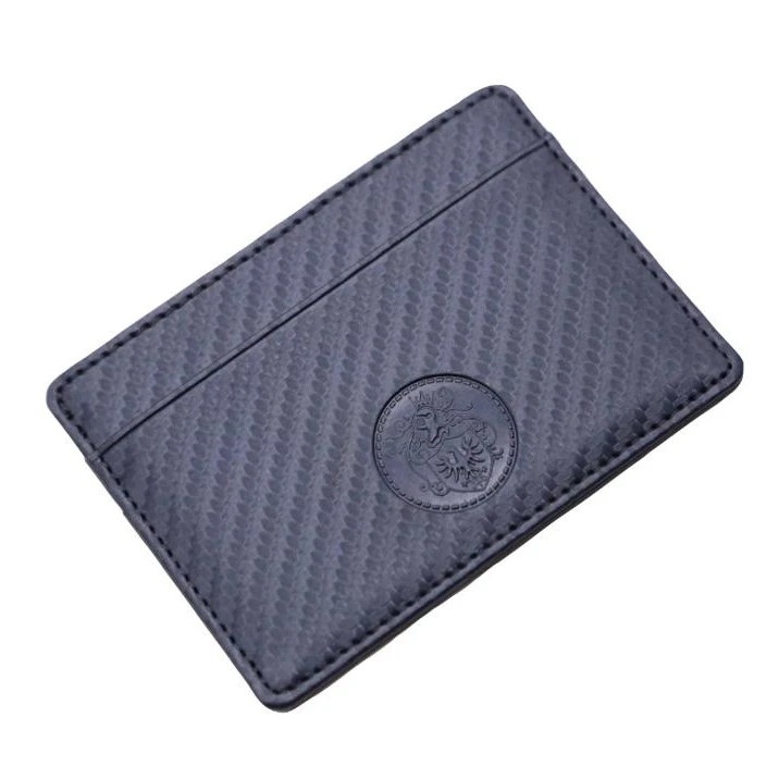 

hot sale rfid protect wallet business leather holder carbon fiber business card case, Charcoal grey