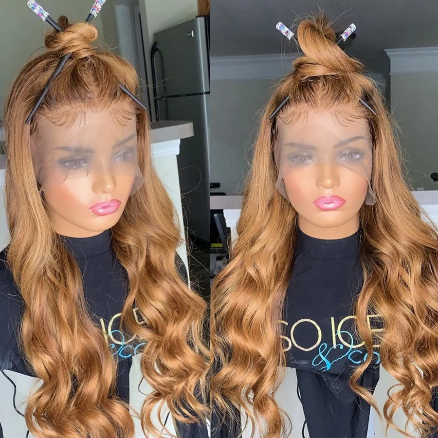 

Natural Hair Product Honey Pre Plucked with Baby Hair Wholesale Lace Front Wigs Body Wave Glueless Wig In Promotion