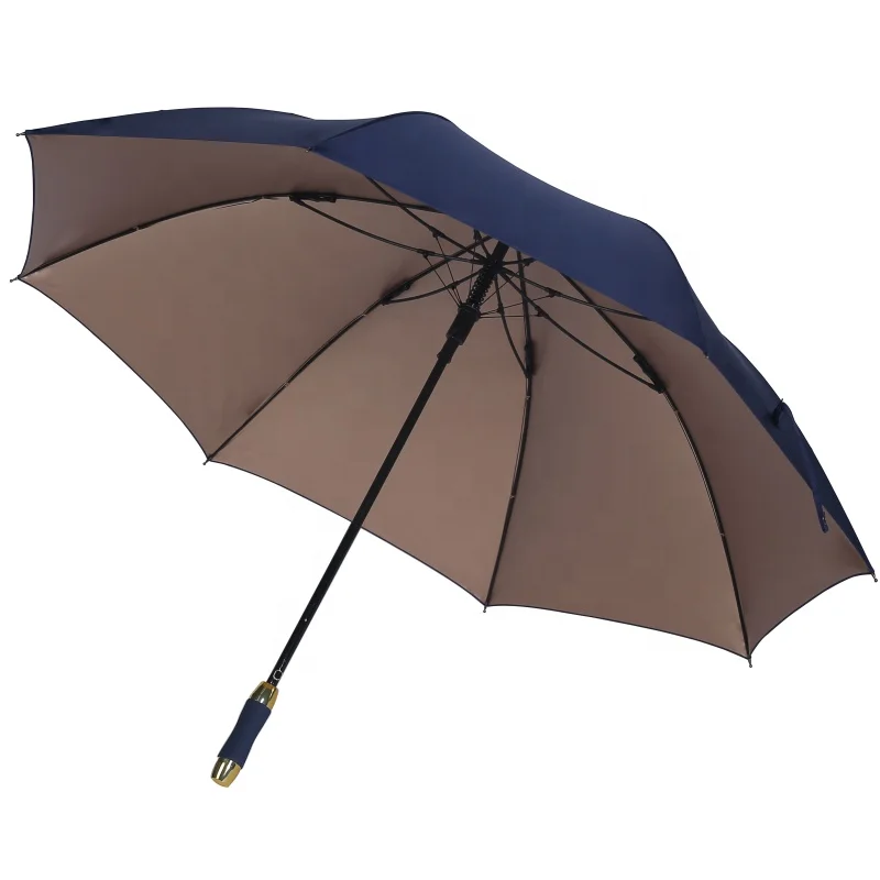 

Hot selling Korean umbrella automatic 29 inch windproof golf umbrella uv protection, Blue auto open fiberglass golf umbrella