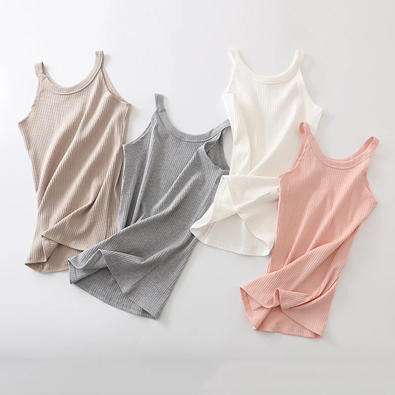 

Women's Basic Wear Summer Essentials 4-Pack Slim-Fit Camisole Tank Tops, Black