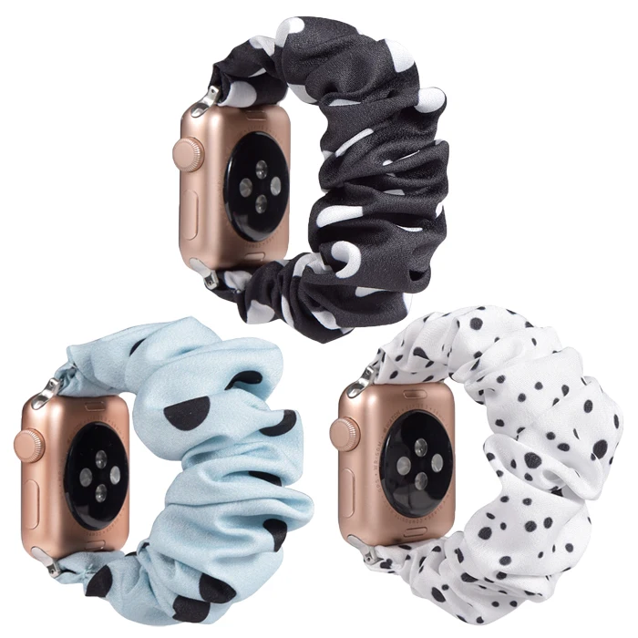 

2020 New Style Summer Polka dot Scrunchie Watch Band Strap For Apple Watch Series 1 2 3 4 5 6