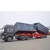 Tractor hydraulic dump semi-trailer dump truck trailer dumping trucks in China for Africa area